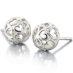 Sterling Silver Delicate Hearts Earrings