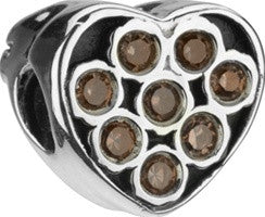 Sterling Silver w Stone - Box of Chocolates - Brown CZ