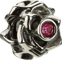 Sterling Silver w Stone - Chamilia Flower - Dark Pink CZ