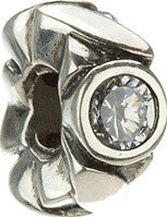 Sterling Silver w Stone - Hugs & Kisses - Clear CZ