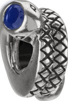 Sterling Silver w Stone - Snakes - Dark Blue CZ