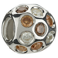 Sterling Silver w Stone - Disco - Brown CZ