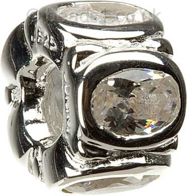 Sterling Silver w Stone - Ovals - Clear CZ