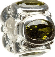 Sterling Silver w Stone - Ovals - Olive CZ