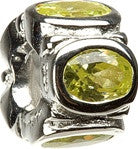 Sterling Silver w Stone - Ovals - Yellow-Green CZ