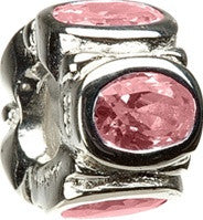 Sterling Silver w Stone - Ovals - Light Pink CZ