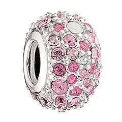 Sterling Silver w Stone - Jeweled Kaleidoscope - Pink Swarovski