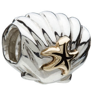 Silver & 14K Gold - Shell with Star