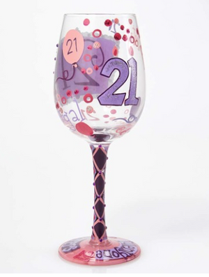 "21" Wine Glass