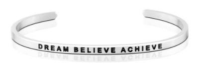 Dream Believe Achieve Bangle (Silver)