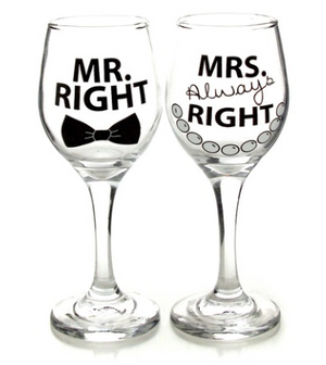 Wine Glass Set-Mr. & Mrs.