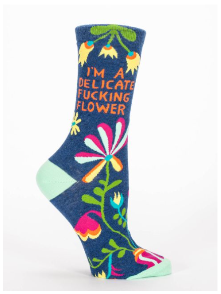 Delicate F*cking Flower Crew Socks