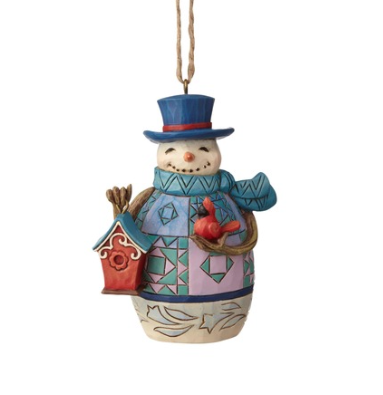 Snowman w/ Birdhouse Ornament