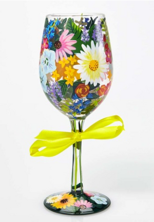 "Wildflowers" Wine Glass