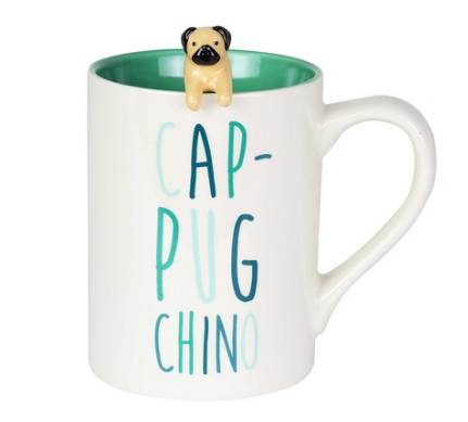 Cap-Pug-Cino Mug w/ Spoon