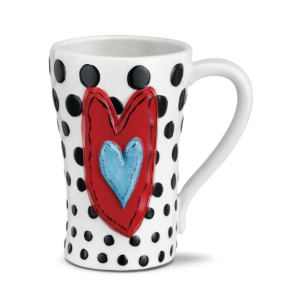 Black Dots Heart Mug