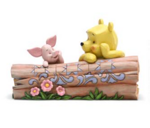 “Truncated Conversation” Pooh & Piglet On Log Figurine