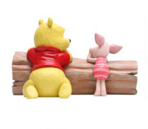 “Truncated Conversation” Pooh & Piglet On Log Figurine