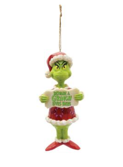 Beware A Grinch Lives Here Ornament
