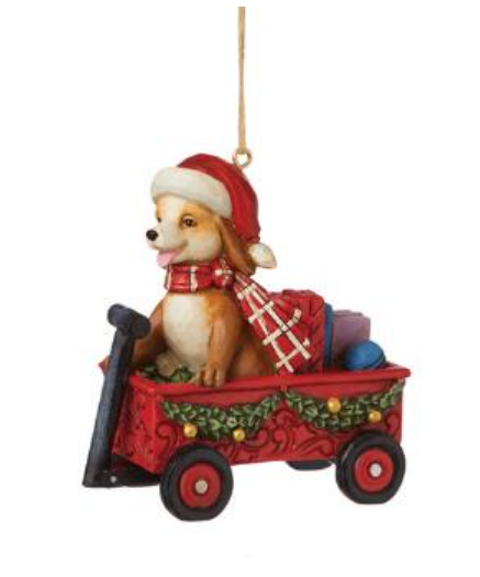 Dog in Wagon Ornament