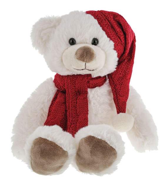 Small White Teddy with Red Hat