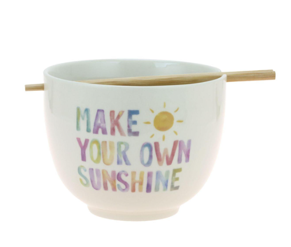 “Make Your Own Sunshine” Bowl w/ Chopsticks