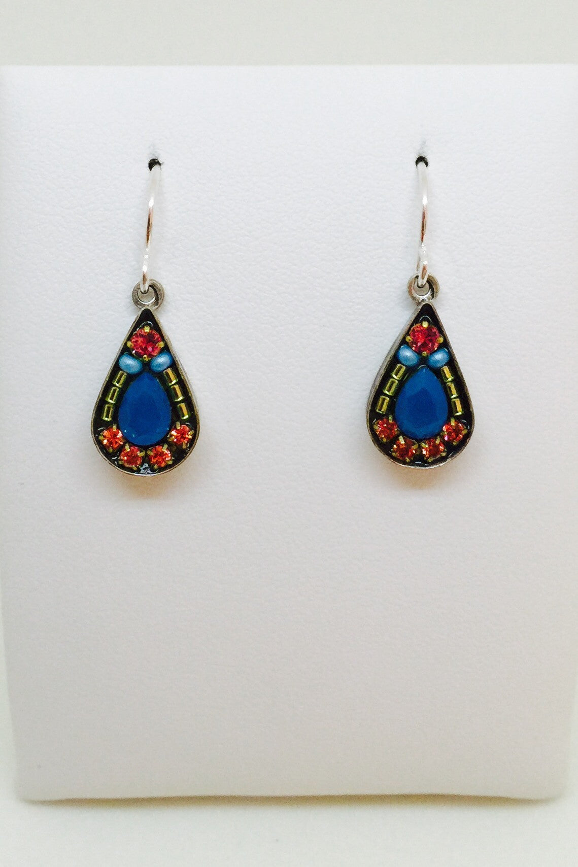 Mosaic Teardrop Earring-Caribbean Blue