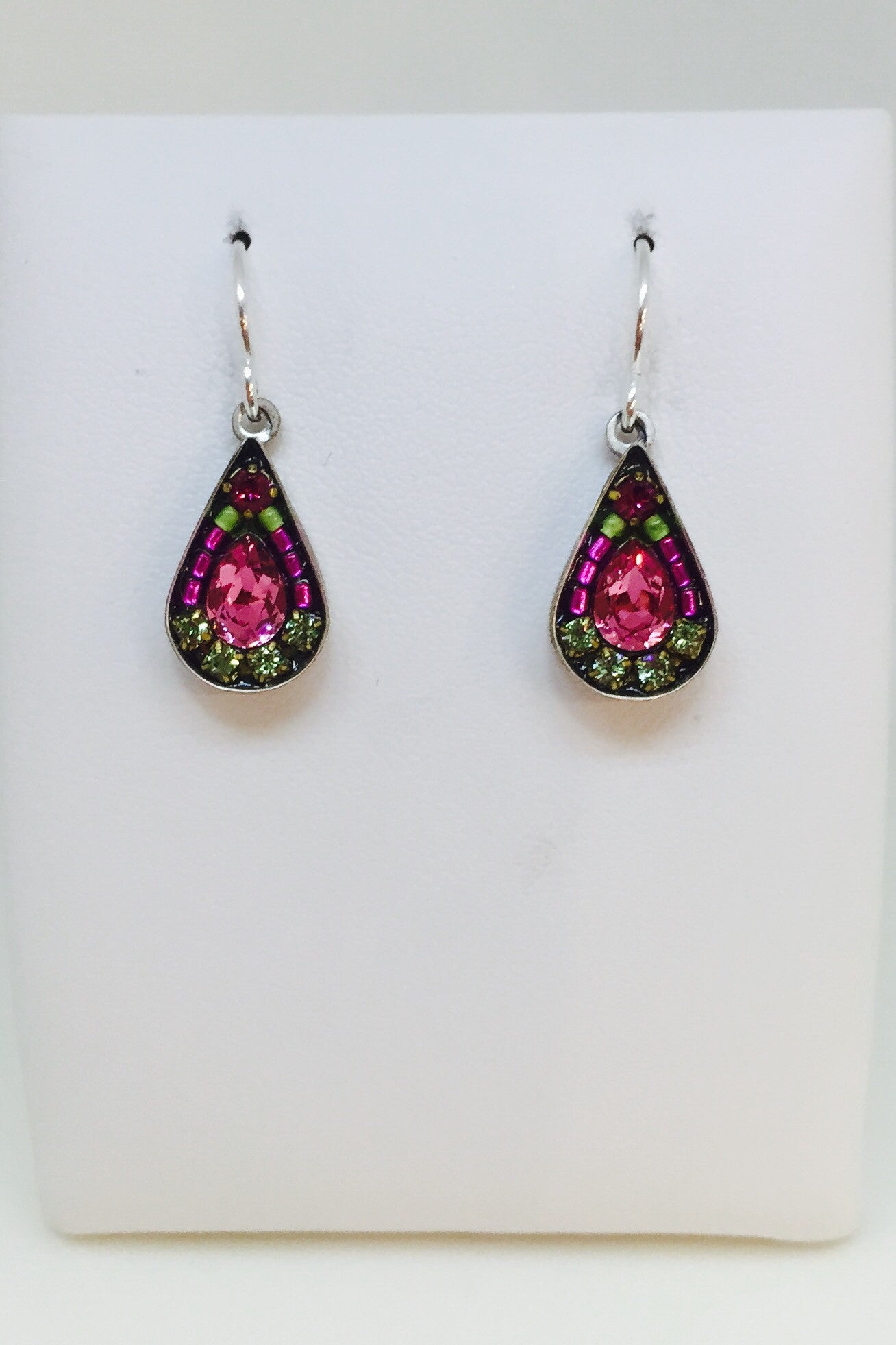 Mosaic Teardrop Earring-Rose