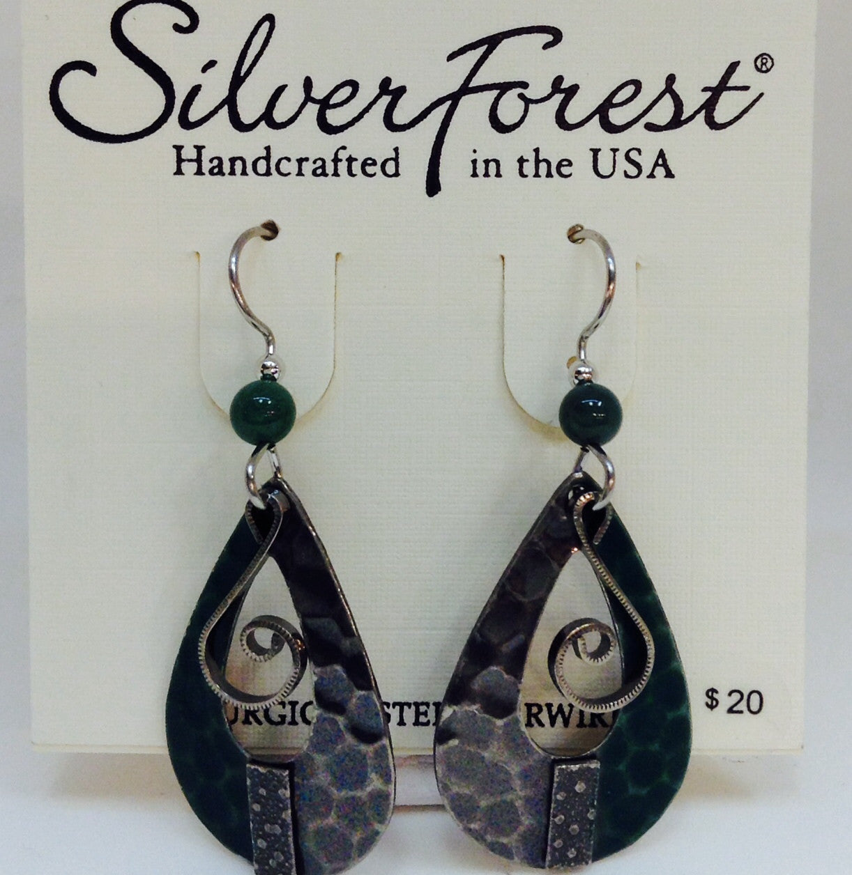 Green And Silver Earring