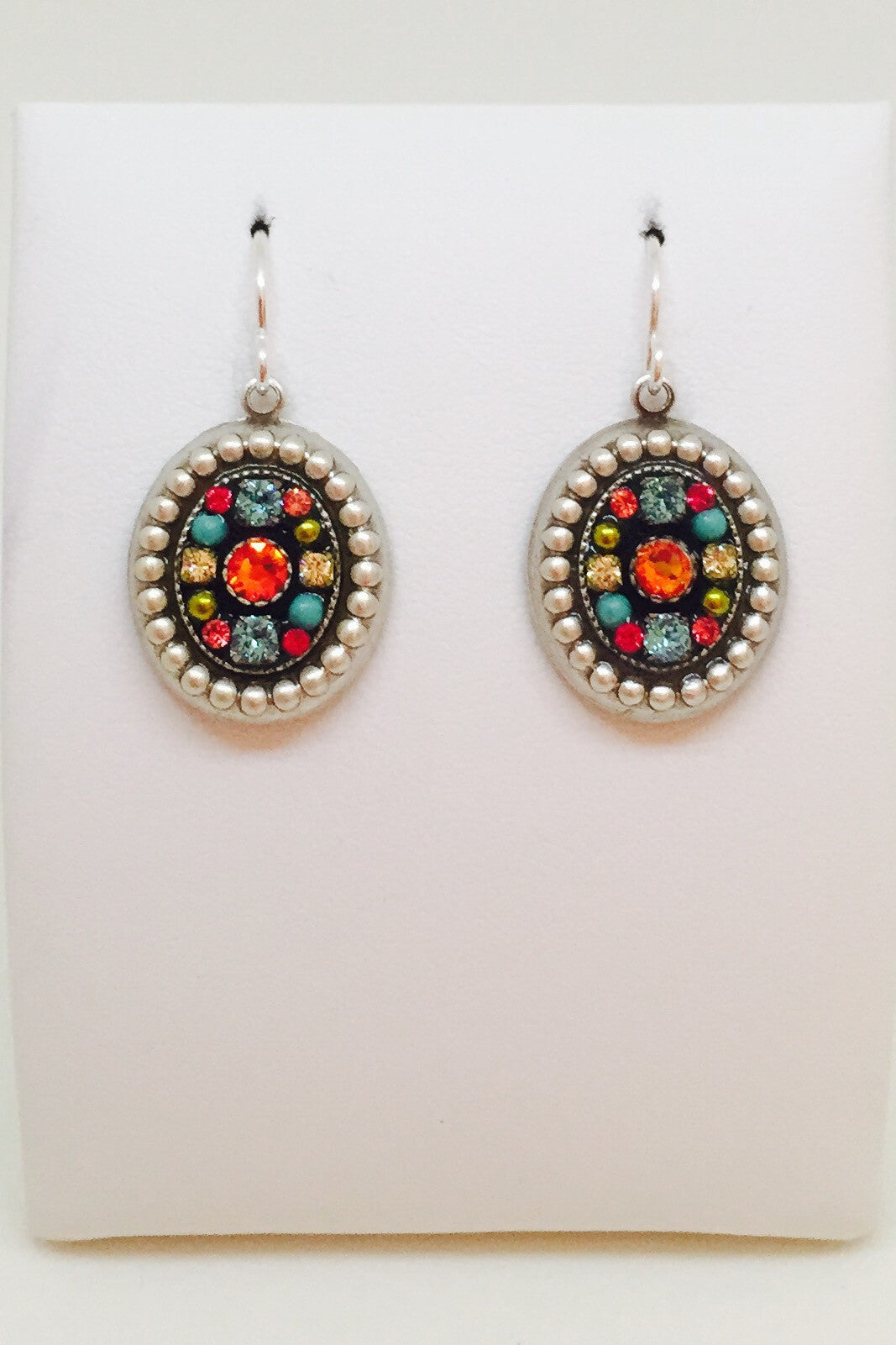 Jeweled Oval Earring-Multicolor