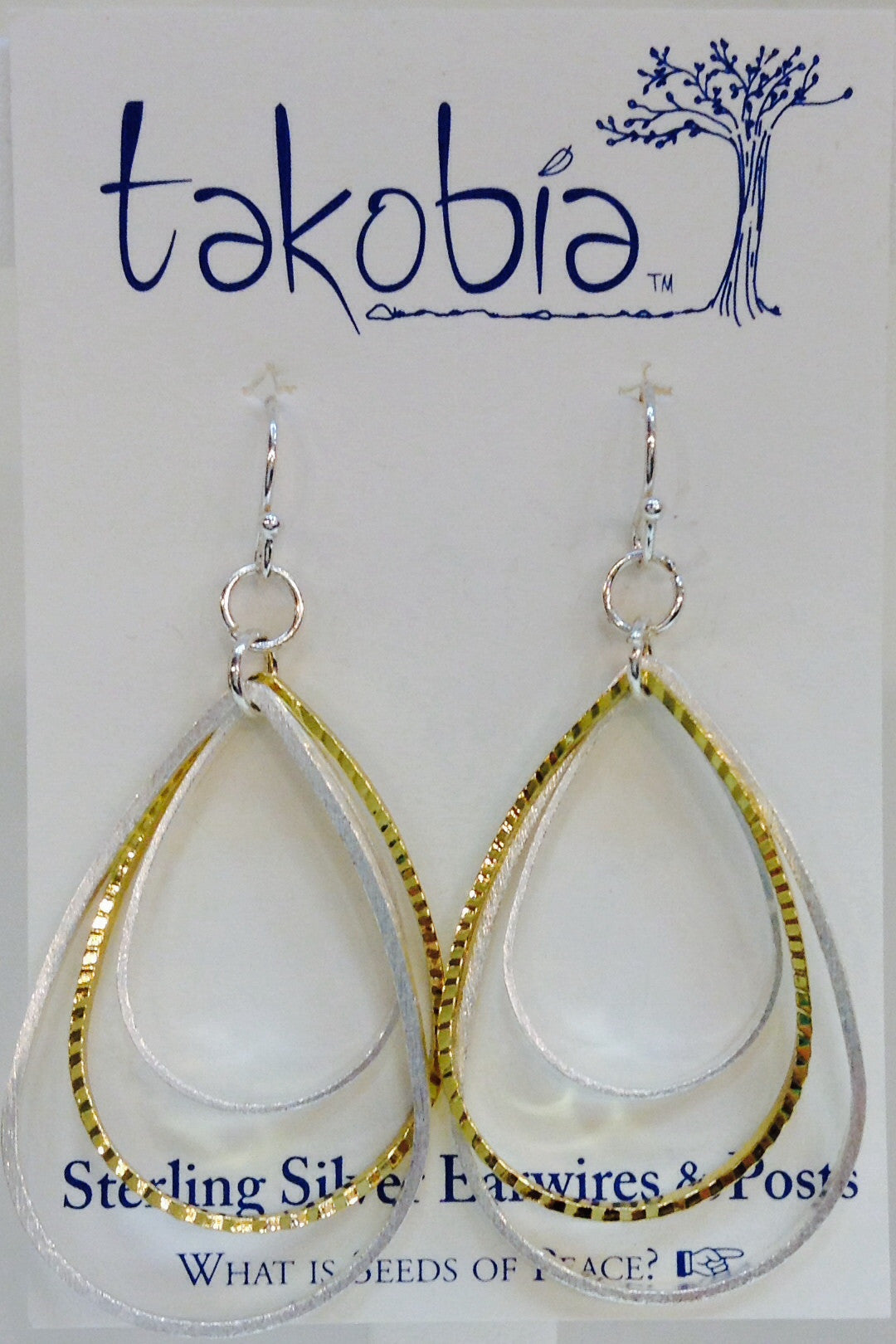 Two Tone Multi Teardrop Earring