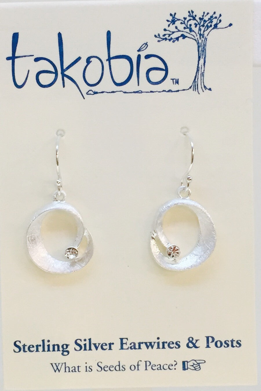 Petite Swirl w/ Crystal Earring