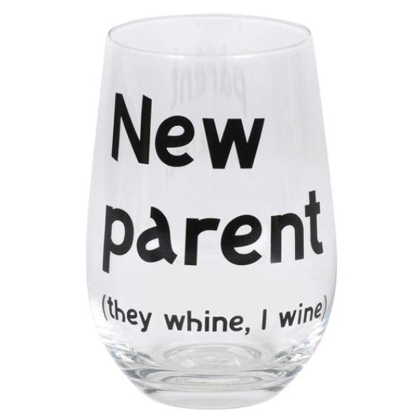 New Parent Stemless Wine Glass