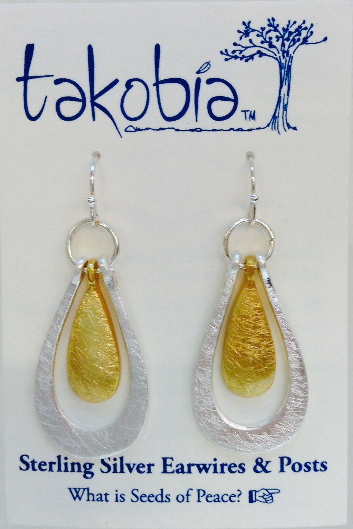 Two Tone Teardrop Earring