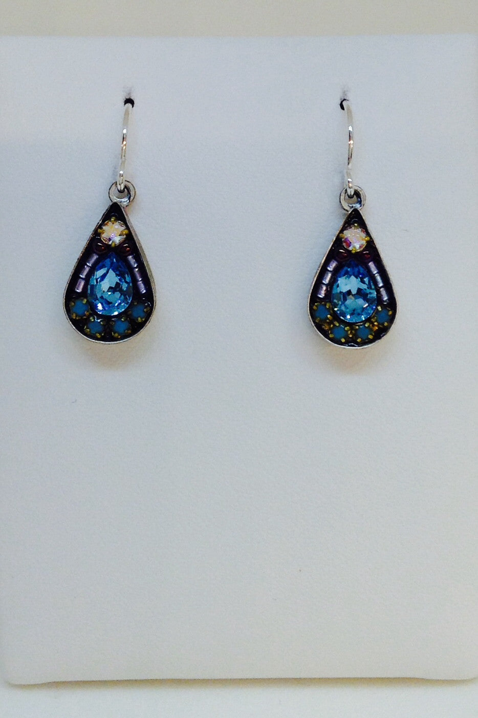 Mosaic Tear Drop Earring-Aqua