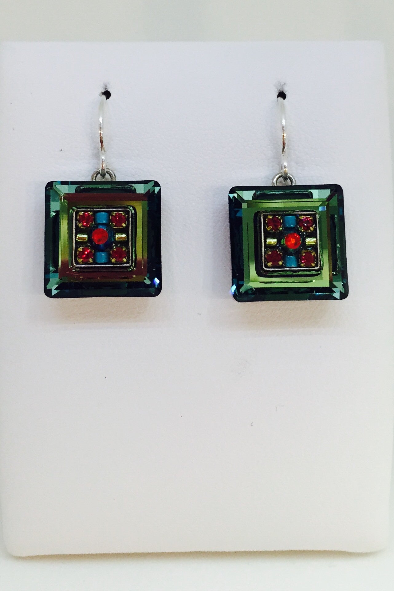 La Dolce Vita Crystal Square Earring-Multi Color