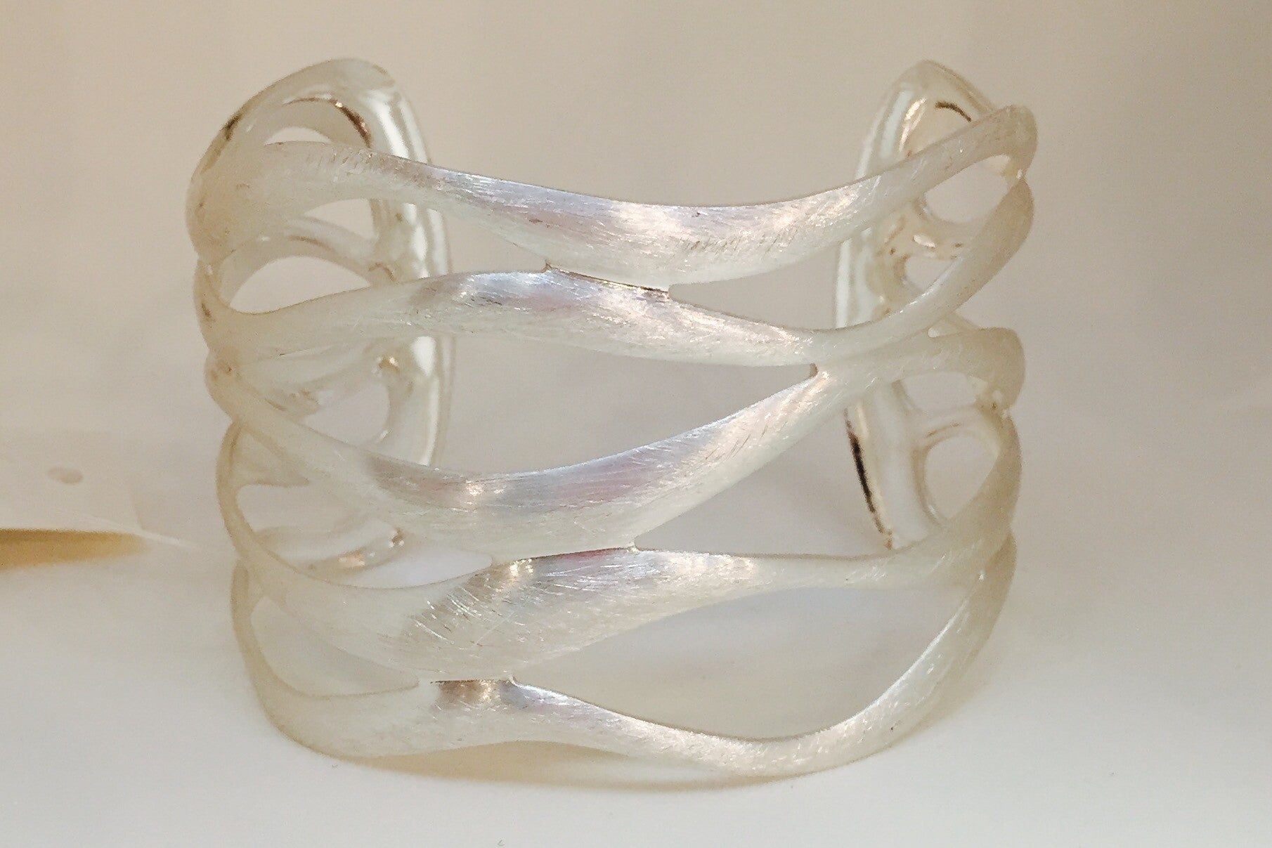 Silver Wavy Line Cuff Bracelet