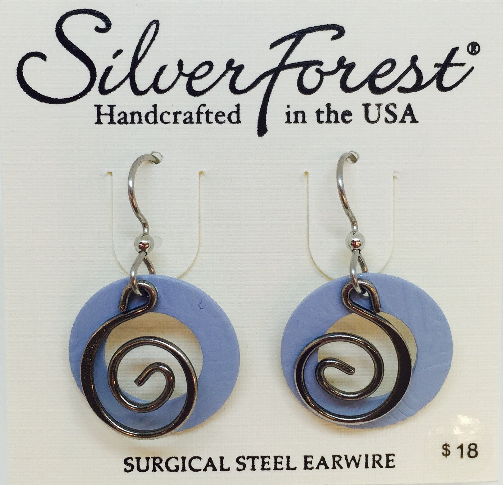 Open Round With Coil-Blue Earring