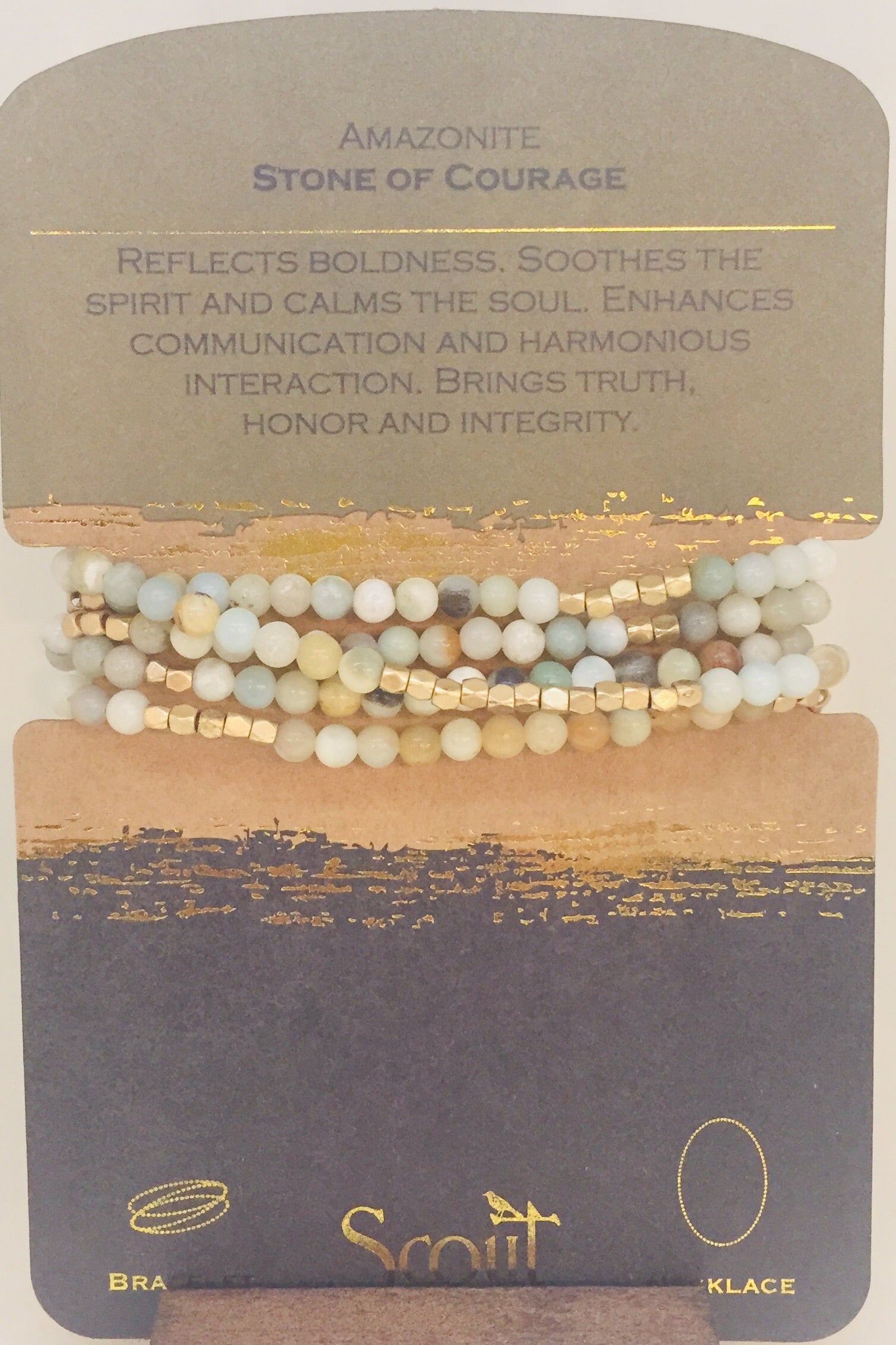 Amazonite-Stone of Courage Bracelet Wrap/Necklace