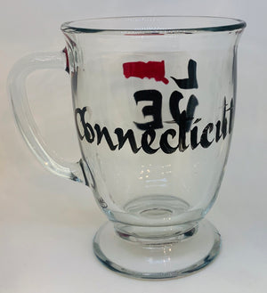 16 oz Glass Mug-LOVE/Connecticut