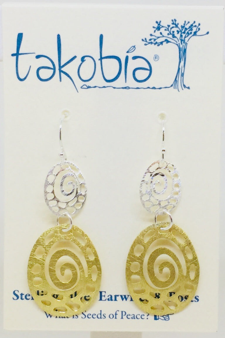 Two Tone Swirl Earring