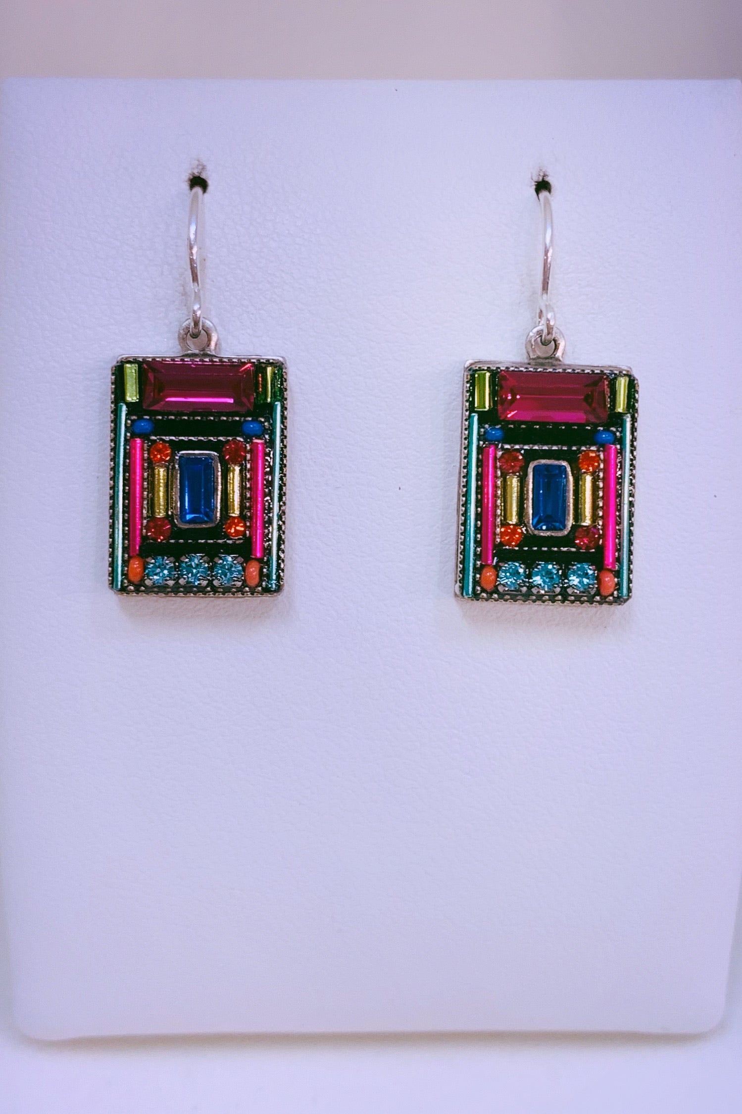 Architectural Rectangular Earring-Multicolor