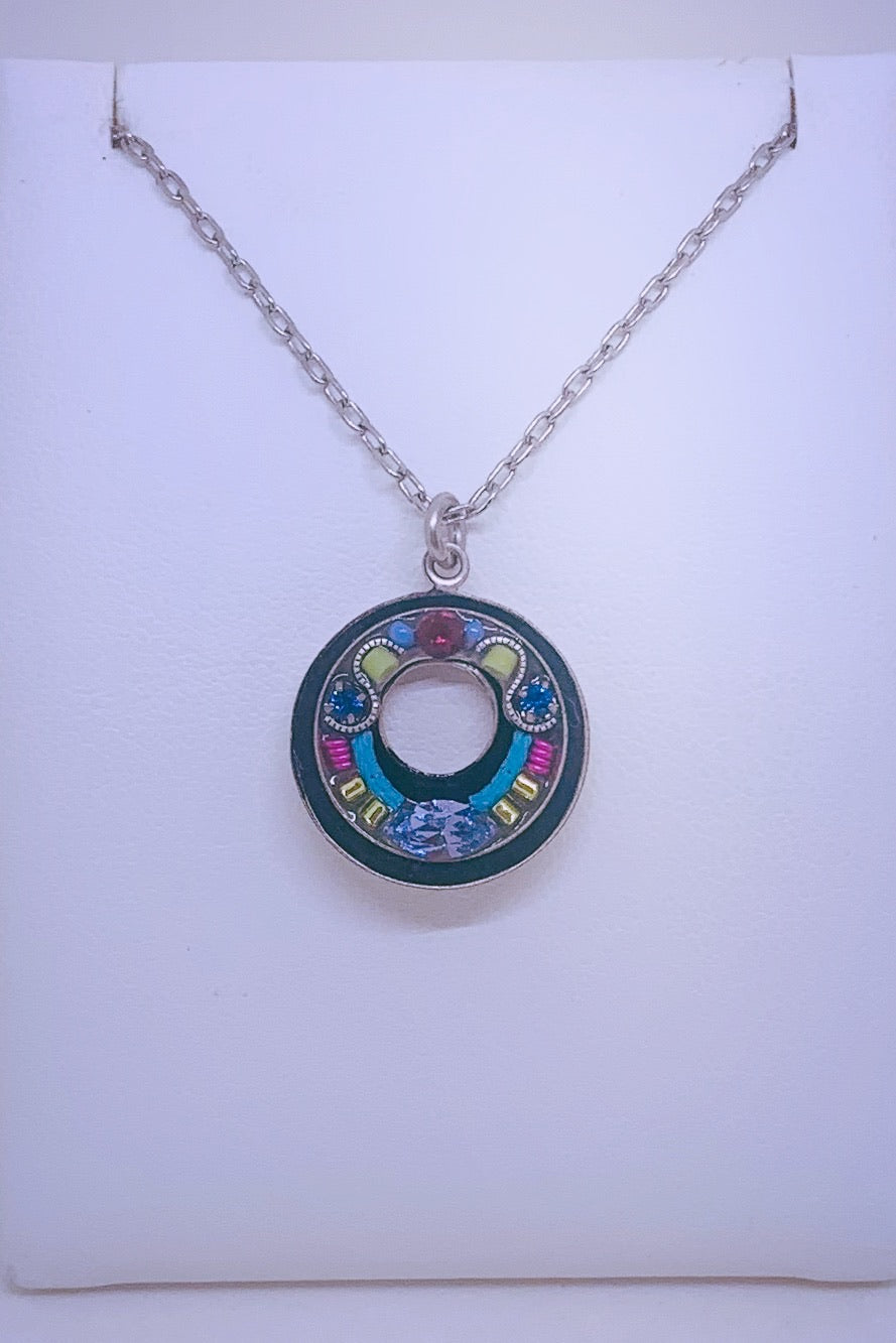 Hoop Pendant Necklace-Multicolor