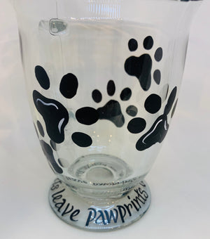 15 oz Glass Mug-Paw Prints