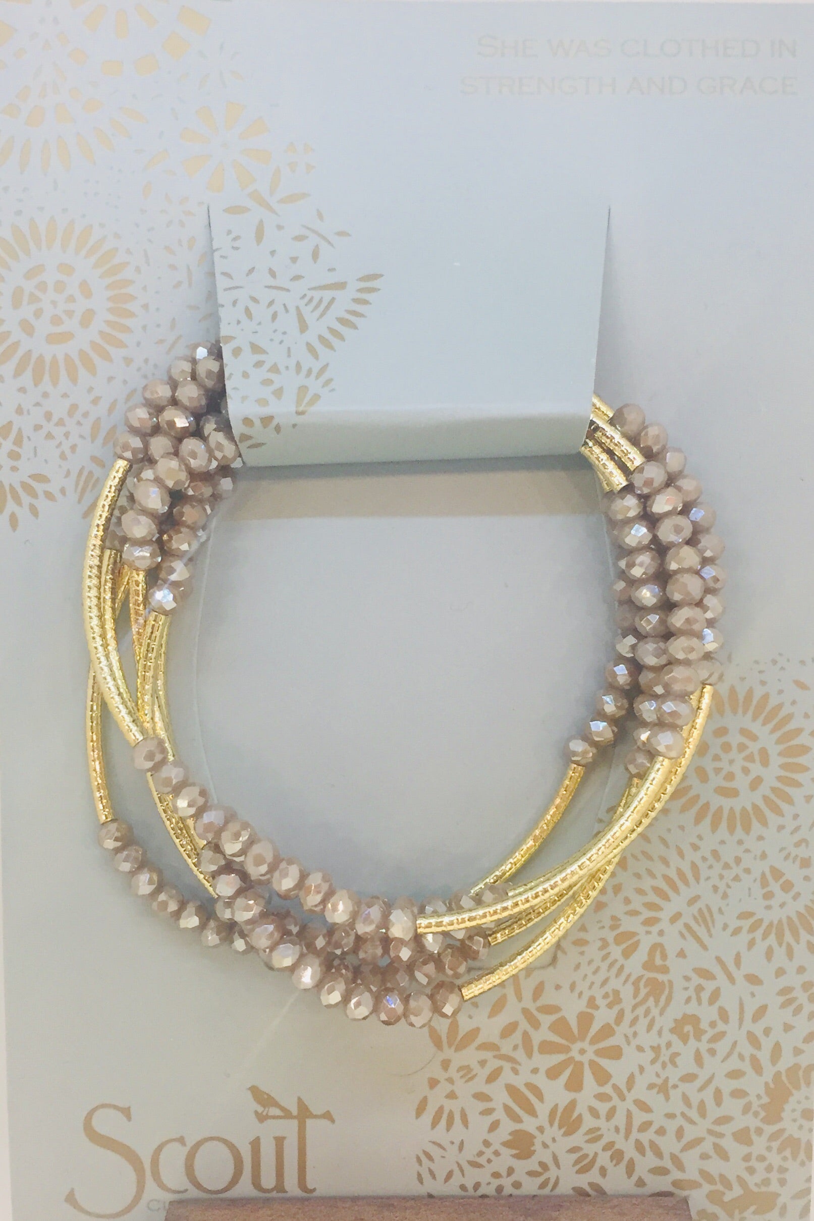 Oyster/Gold Bracelet Wrap/Necklace