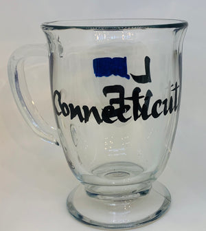 16 oz Glass Mug-LOVE/Connecticut