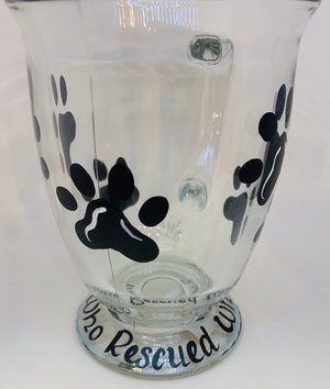 15 oz Glass Mug-Paw Prints