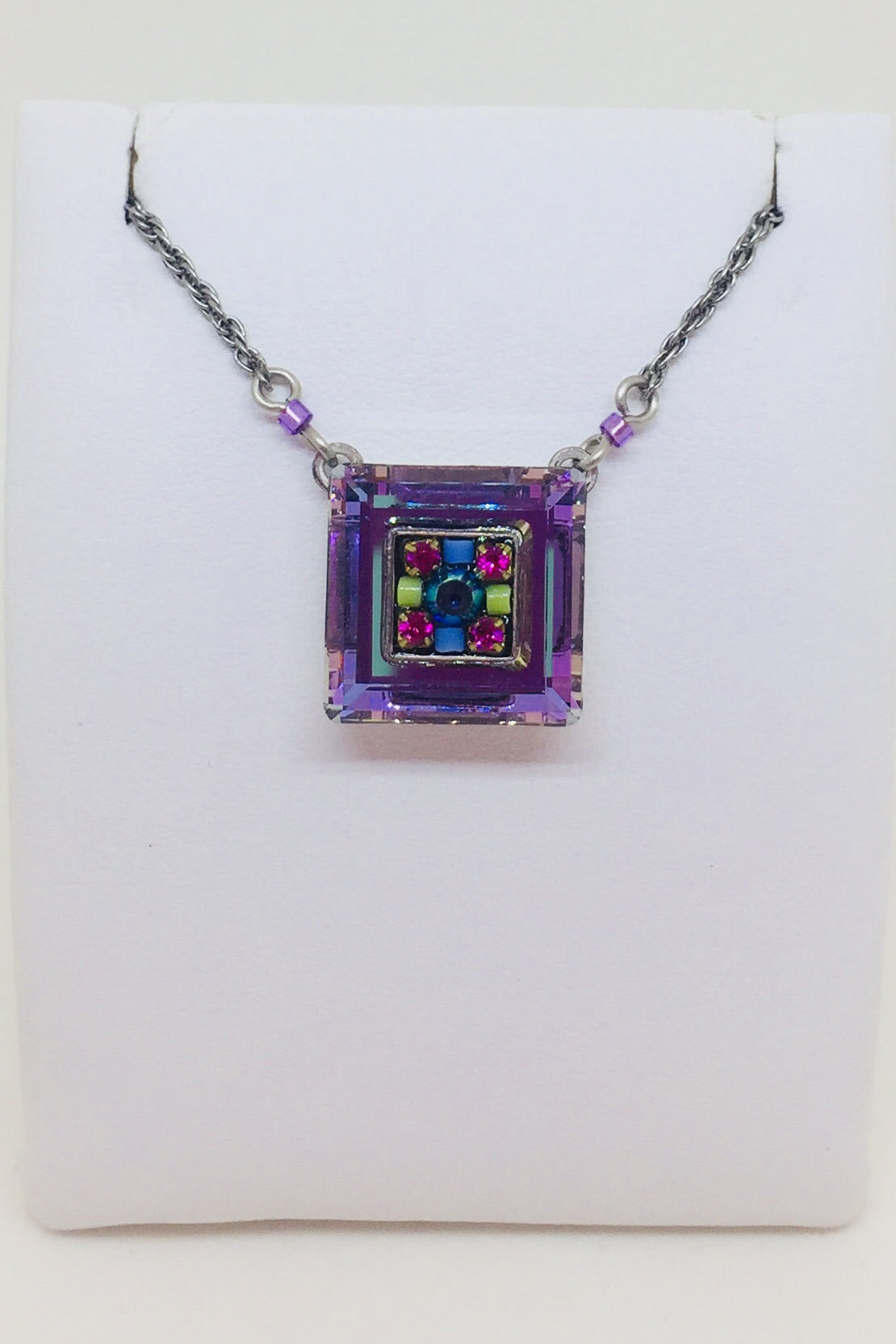 La Dolce Vita Mosaic Square Pendant-Tanzanite
