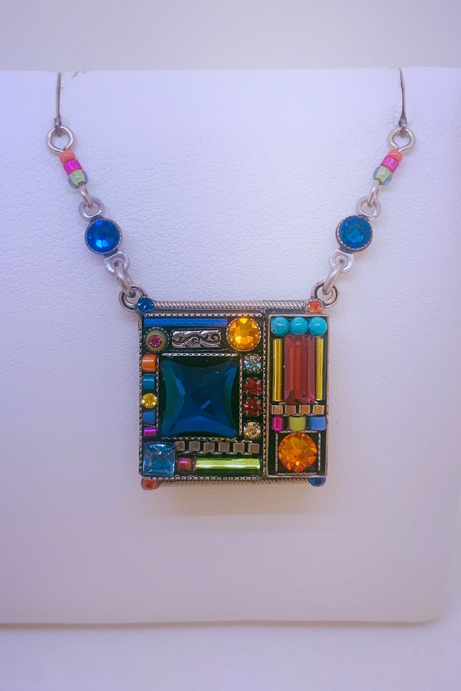 Geometric Square Pendant-Multicolor