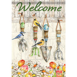 Spring Tools Garden Flag